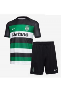 Fotbalové Dres Sporting CP Dětské Domácí Oblečení 2024-25 Krátký Rukáv (+ trenýrky)